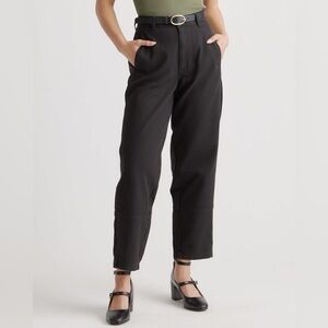 Quince Organic Cotton Twill Barrel Pants Denim Black Size 4 Ankle Utility EUC